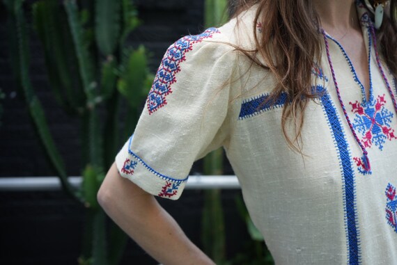 Vintage 1930s Dress / Rare Embroidered Cotton Dre… - image 3