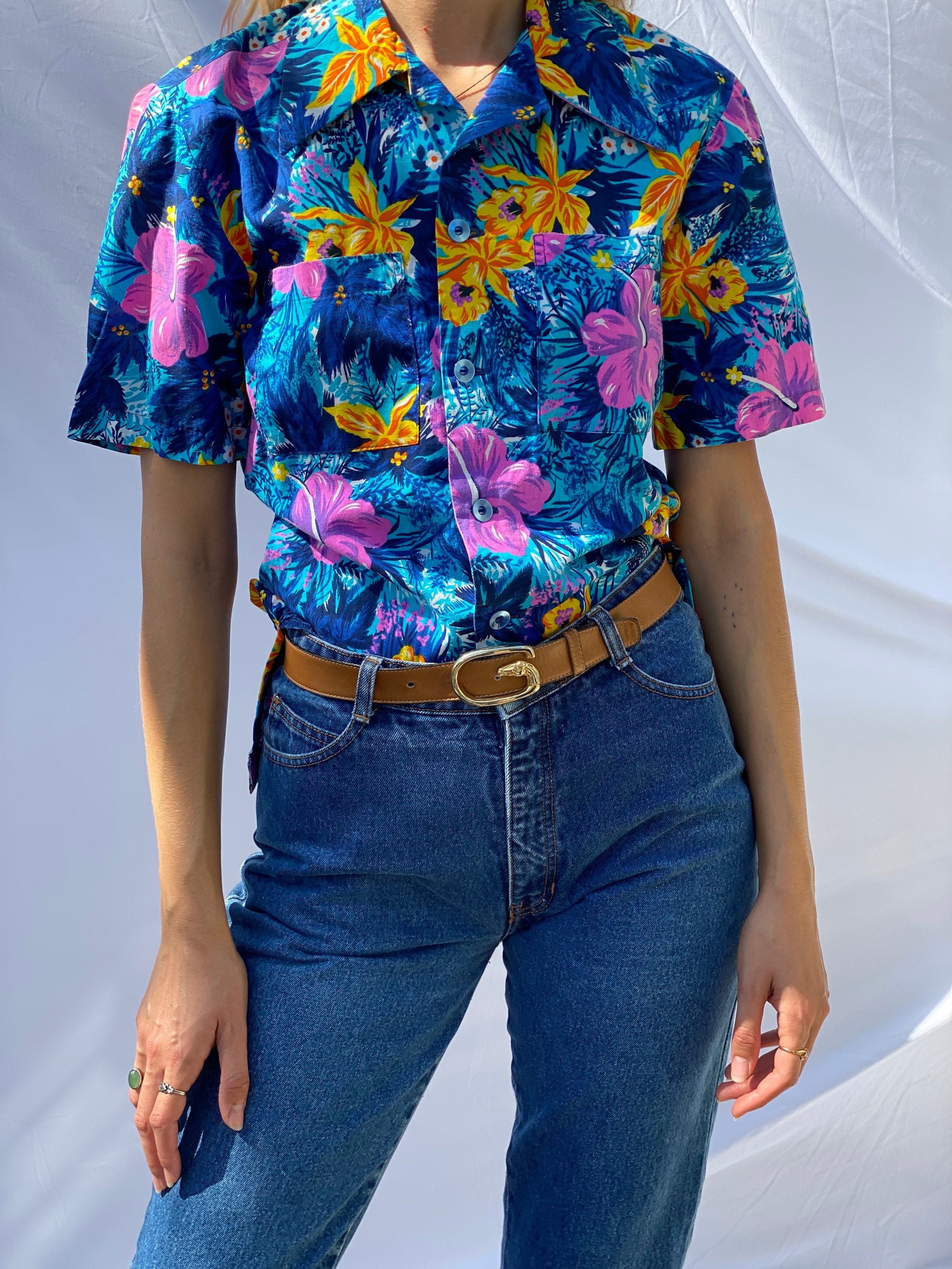 Vintage Hawaiian Shirt / 1980's Hawaiian Holiday Cotton -  Sweden