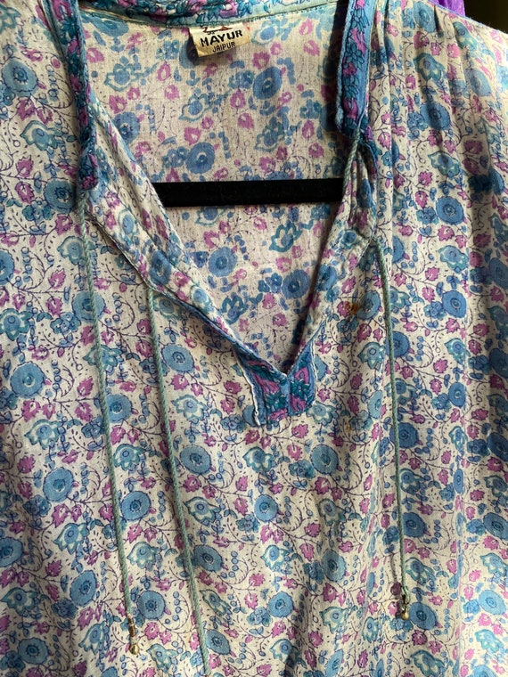 1970's Indian Cotton Dress / Mayur Jaipur Tissue … - image 9