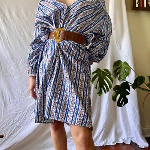 Vintage Flannel Dress / Granny Nightgown / Tunic Shift / Shirt Dress / Floral Night Dress / Nightgown Tunic image 6