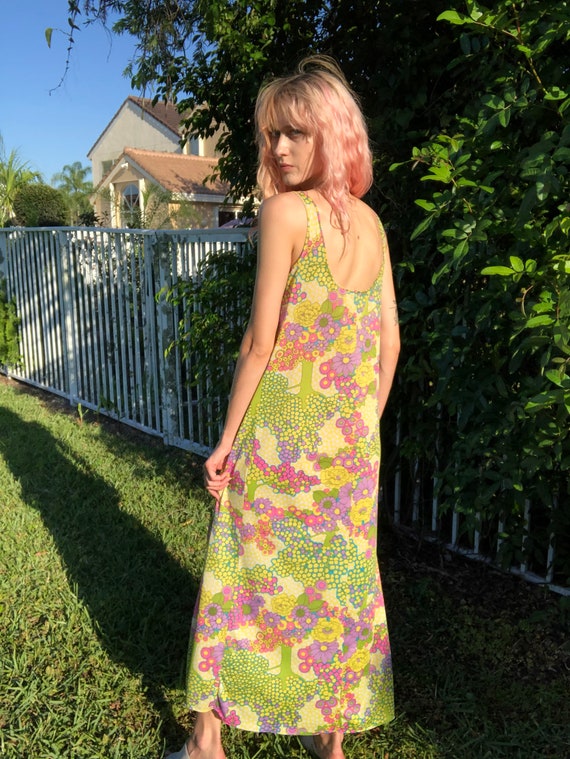 60's Psychedelic Nightie / Loungewear Lingerie / N