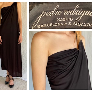 RARE Pedro Rodríguez Haute Couture Dress / Slinky Draped Grecian Evening Gown / Cocktail Dress / Party Dress / NYE / Collectible