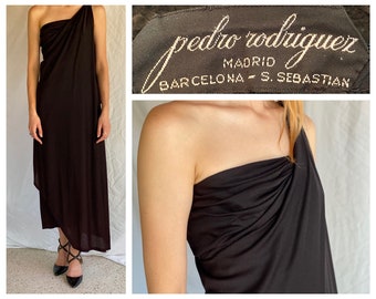 RARE Pedro Rodríguez Haute Couture Dress / Slinky Draped Grecian Evening Gown / Cocktail Dress / Party Dress / NYE / Collectible