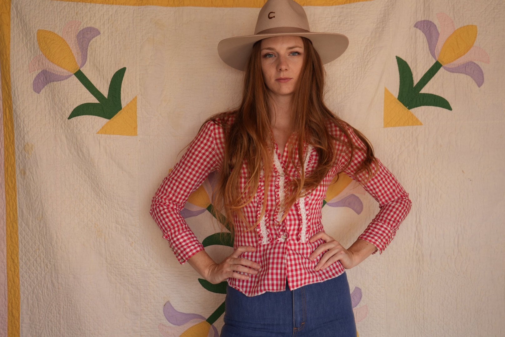 Chemise western des années 1950 / Manches larges étroite / Vêtements western à bouton-pression perlé / Carreaux de pique-nique / Tenues de scène de cow-boy / Tenue country western Nashville