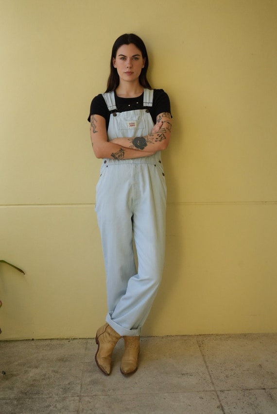 Vintage Denim Overalls / 70s Jean Jumpsuit / Deni… - image 5