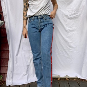 1990's y2k POLO Denim Jeans / 26 Waist / Basic Nineties Jeans / Tuxedo Ribbon Polo Ralph Lauren Logo image 6