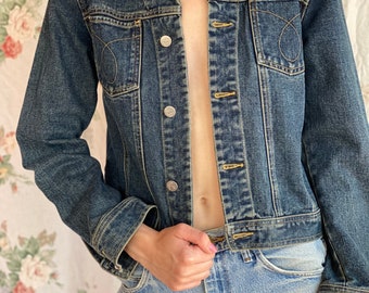 Y2k Vintage Calvin Klein Denim Jacket / Western Stitching Designer 
