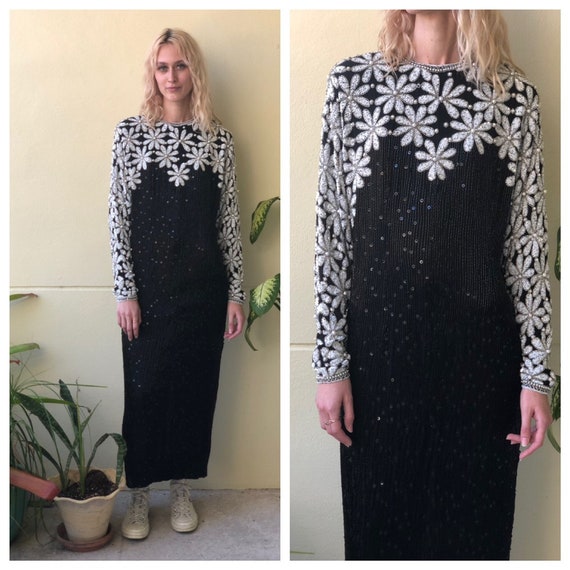 Vintage Naeem Khan Gown / Riazee Nights / White Be
