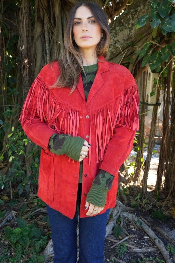 suede leather fringe jacket Gem