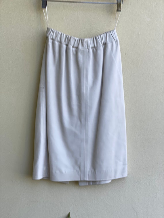 White Leather Skirt / Soft White Avant Garde Leat… - image 5