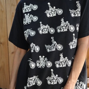 Skeletons Banging on a Motorcycle Tee / Vintage Killer Graphics Tshirt / All over Print Tshirt / NSFW Tshirt image 7