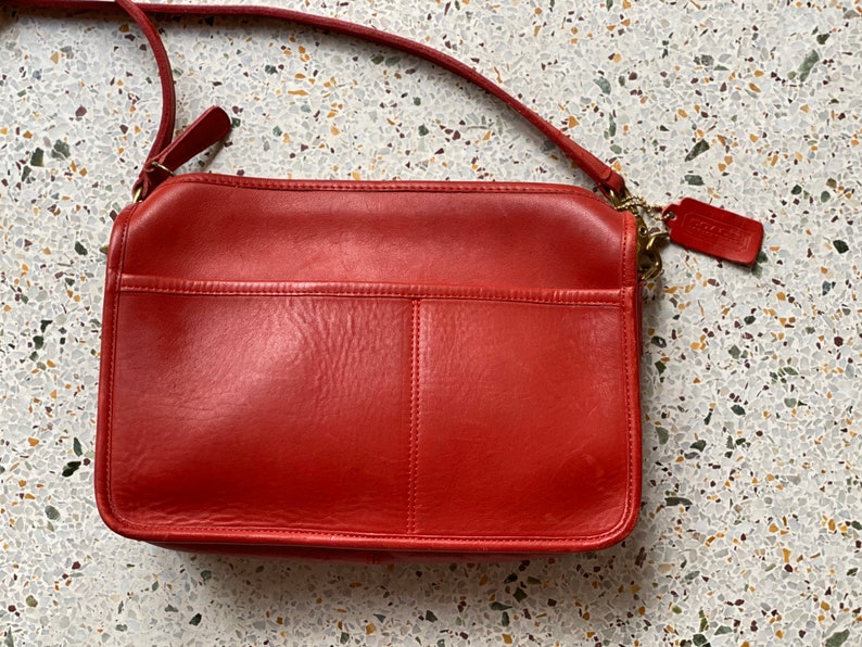 Vintage Coach Purse / Salmon Leather Shoulder Bag / Rare Coach | Etsy