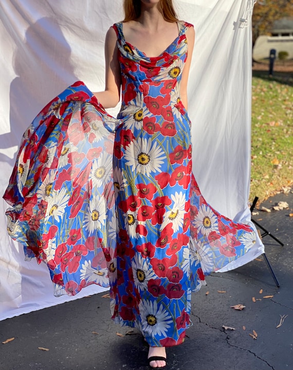 1940's Silk Gown Sophie Originals for Saks Fifth Avenue