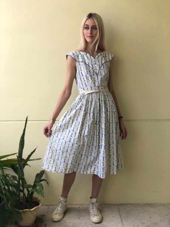 Novelty Cigarette Print Dress / Lady Hands with Br