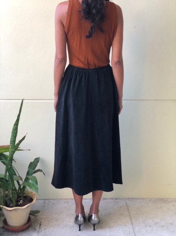 Vintage Suede Skirt / Leather Full Skirt / Vintag… - image 4