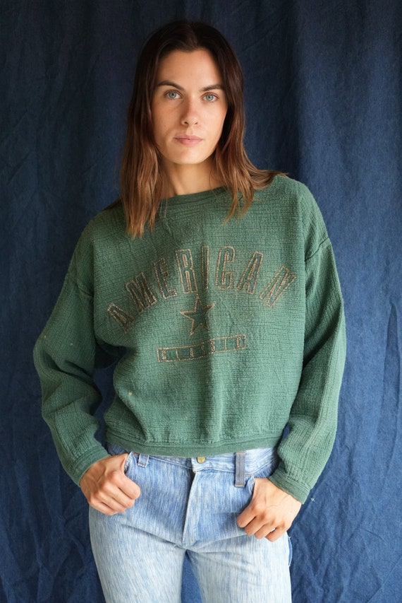 1990's Sweatshirt / Cotton Sweatshirt / Crop Top P