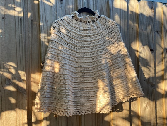 1960's Beige Cape Sweater / Haute Hippie Festival… - image 2