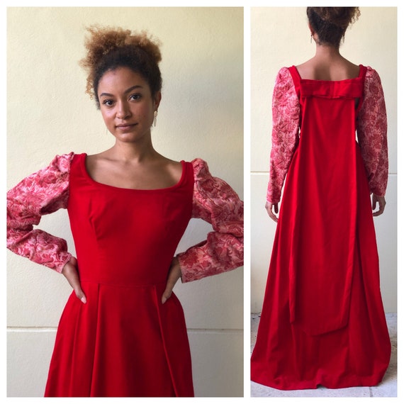 1960s Velvet Maxi Dress / Romeo and 