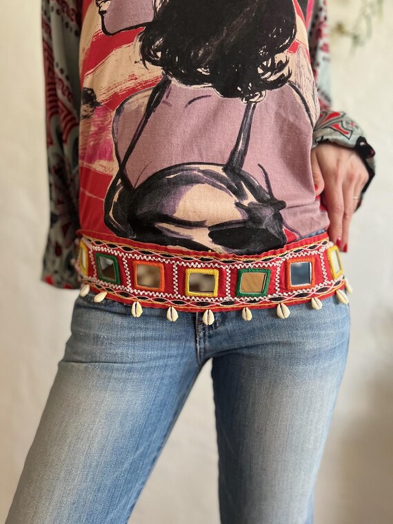 Gorgeous Hippie Belt / 26-36" Waist / Hand Beaded… - image 8