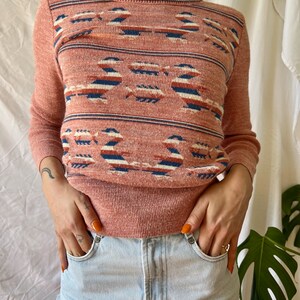 Vintage 70's Bird Sweater / Acrylic Knit Top / Seventies Jumper / Fish and Geese image 6