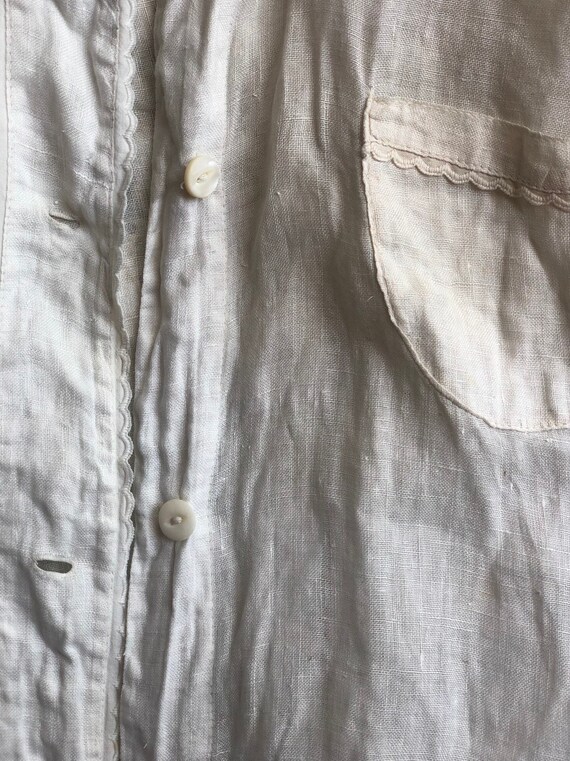 Antique Shirt / Primitive Work Wear / Cream Peasa… - image 9