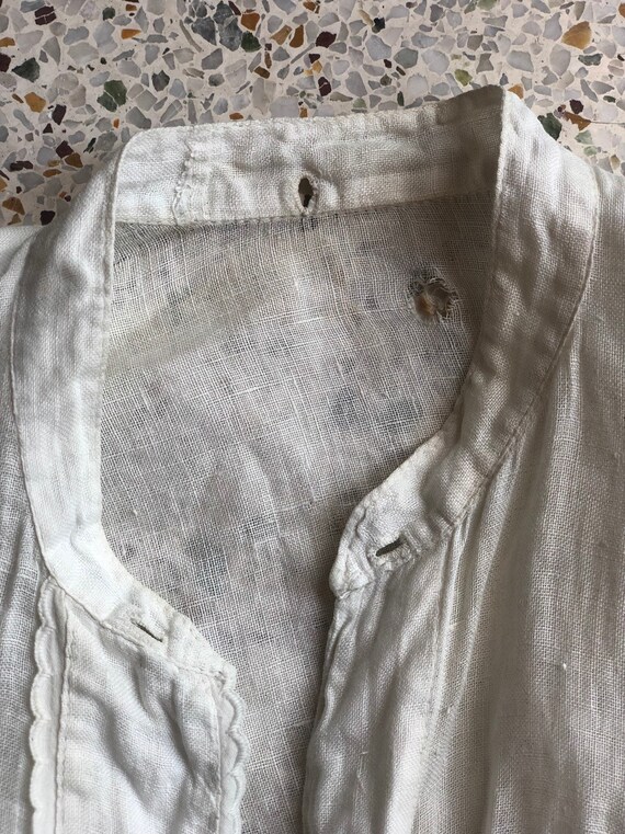 Antique Shirt / Primitive Work Wear / Cream Peasa… - image 6