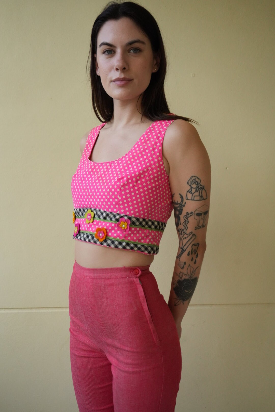 60s Blue Crocheted Crop Top main image 1