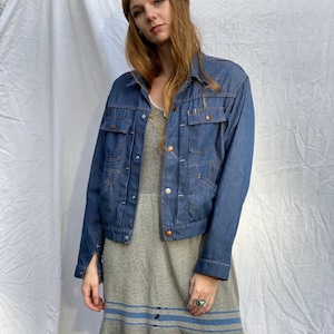 1960&#39;s Vintage Denim Jacket / JCP Jean Jacket / Dark Wash Denim Jacket / Selvedge Classic Jean Jacket / Lightweight Jacket / Unisex