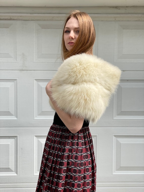 1950s Velvet Dress / Plaid Party Dress / Red & Bl… - image 4