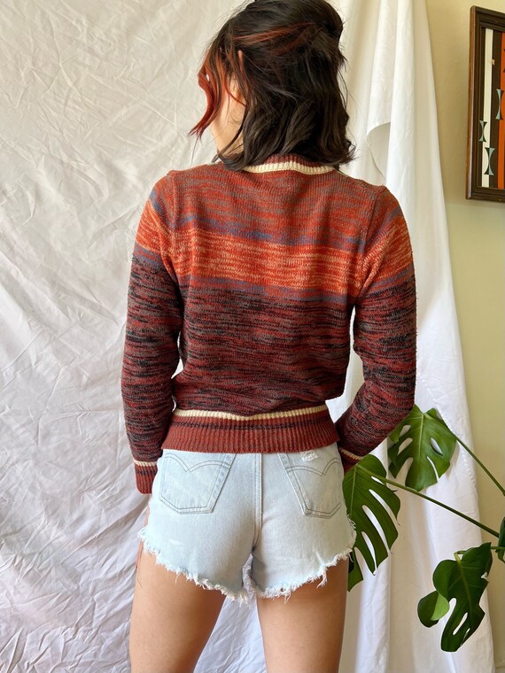 70's Duck Sweater / Acrylic Knit Top / Bird Intar… - image 3