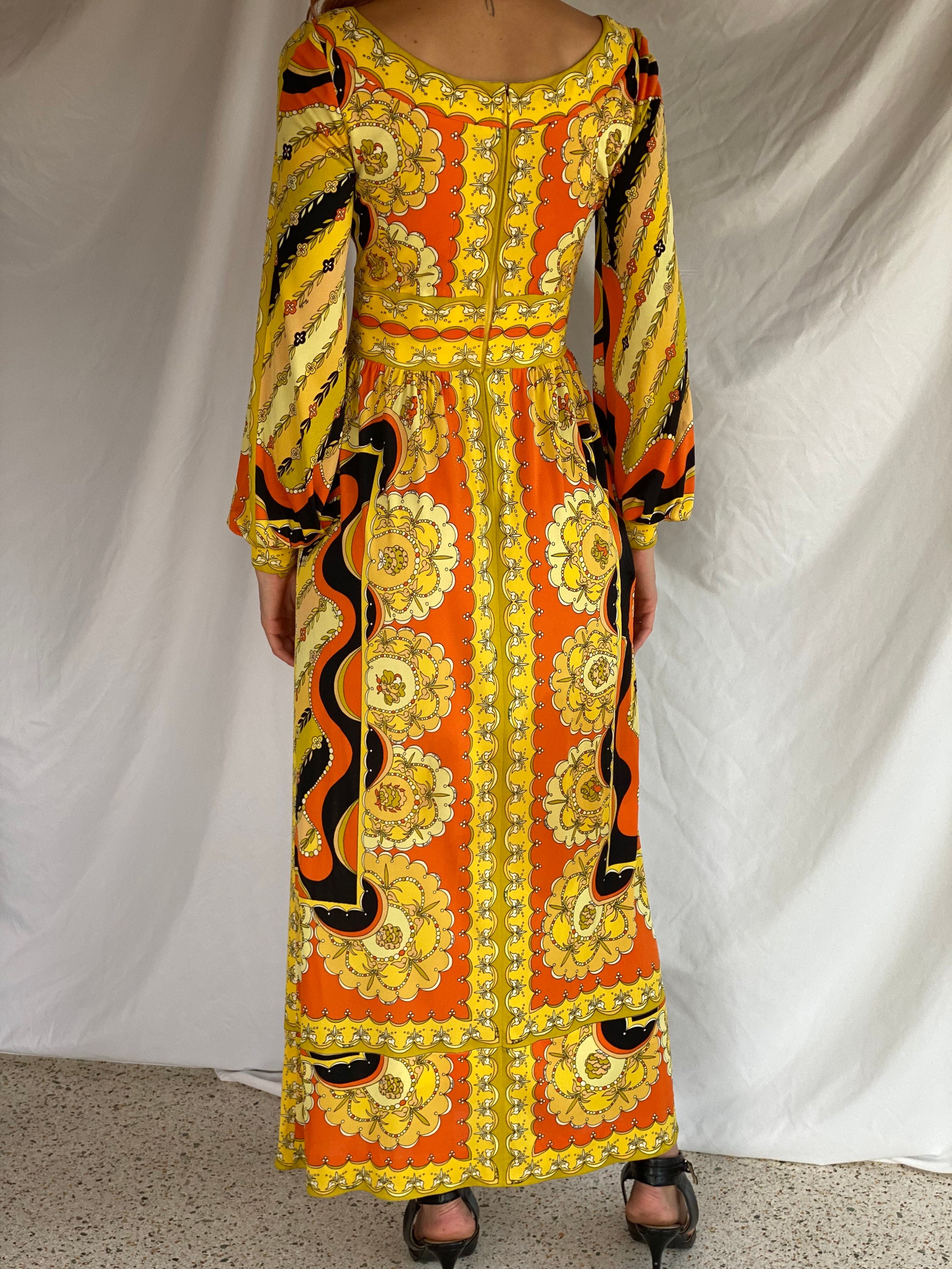 1960's Emilio Pucci Maxi Dress / Italian 60's Cocktail Dress
