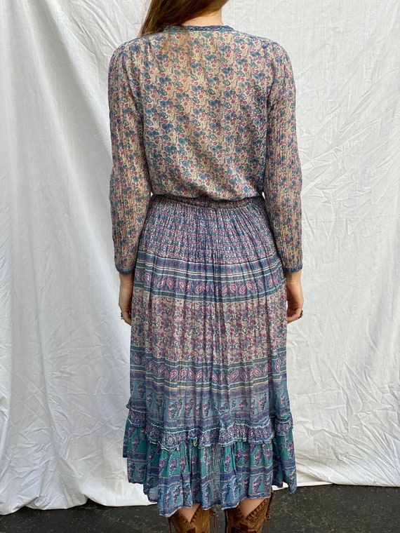 1970's Indian Cotton Dress / Mayur Jaipur Tissue … - image 2