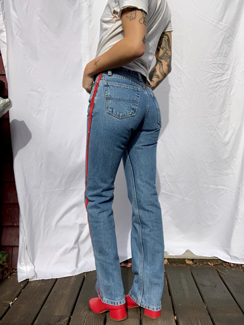 1990's y2k POLO Denim Jeans / 26 Waist / Basic Nineties Jeans / Tuxedo Ribbon Polo Ralph Lauren Logo image 9