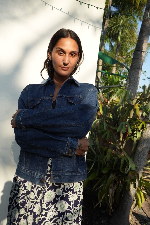 Vintage Levi's Jean Jacket / Eagle Patchwork Appl… - image 6