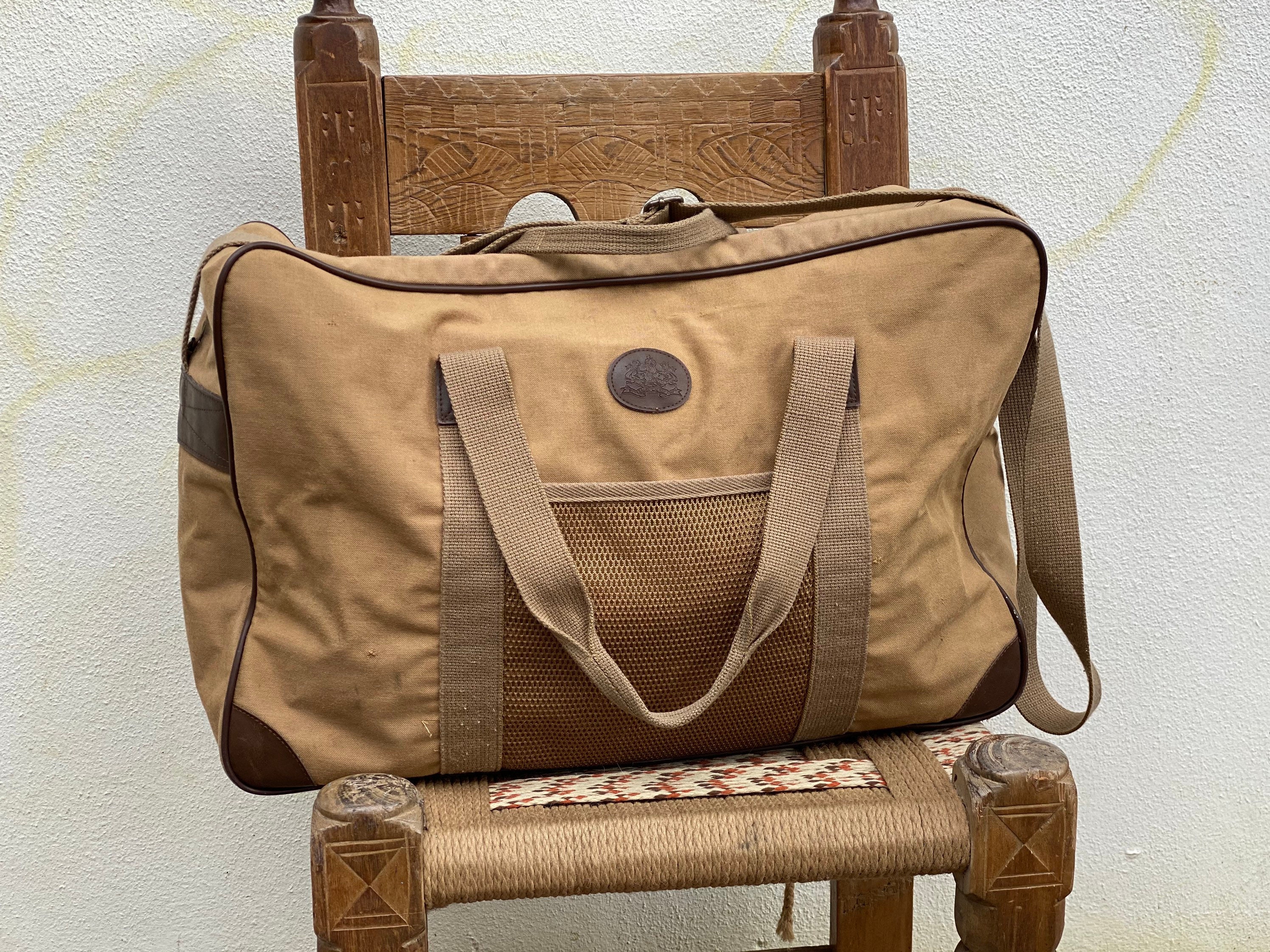 Vintage Ralph Lauren Weekender Bag / Canvas and Leather 