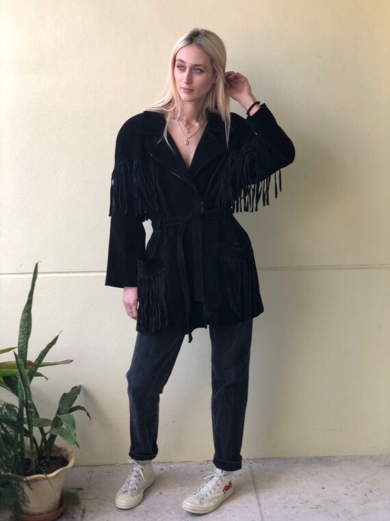 Fringe Suede Jacket / 1980's Leather + Suede Jacke