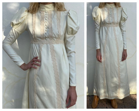 1960s Wedding Dress / Casual Wedding Dress / Brid… - image 1