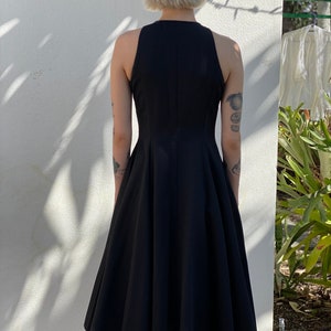 Cotton Summer Dress / Wedding Guest Dress / Resort Vacation Dress / 1980's Designer Dress / Black Structural Dress image 9