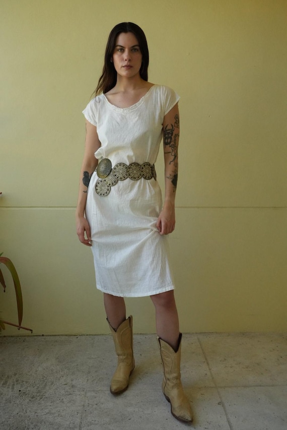 Antique Nightgown / Peasant Dress / Deadstock / Haute Hippie Dress / Festival / Very Old Nightwear / Cream White / Bohemian Dreams / Nwt