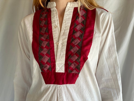 Vintage Quilt Blouse / Cotton Festival Blouse / R… - image 5