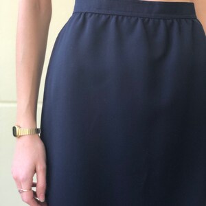 YSL Rive Gauche Skirt / Midnight Blue Ribbed Skirt / Vintage Midi Skirt Avant Garde / Yves Saint Laurent / Winter Midi Skirt / Pocket Skirt image 5