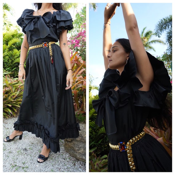 Yves Saint Laurent Silk Taffeta Blouse and Maxi S… - image 3