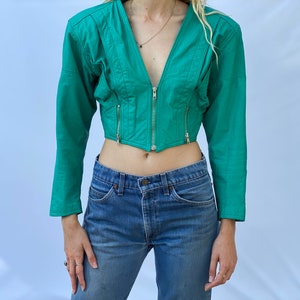 Crop Leather Jacket / Cropped Cut Leather Jacket / 1980&#39;s Moto Babe Jacket / Sturgis / Black Hills / Ladies of Harley / Easyriders