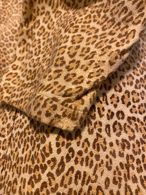 Vintage Leopard Printed Leather Shirt / Suede Lea… - image 10
