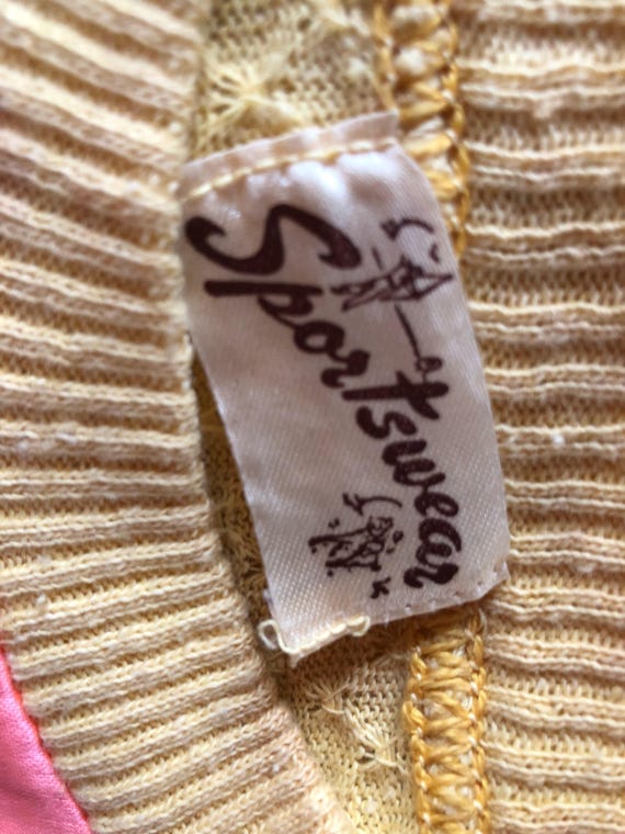 1940's Marlin Shirt / Sportwear Knit Acid Neon Pi… - image 6