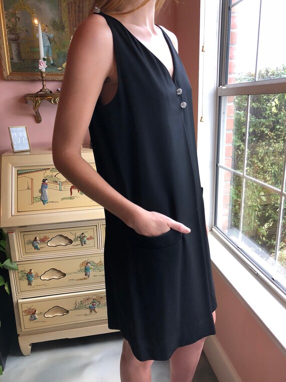 Vintage Mini Dress / Sixties Black Mini Dress / N… - image 5