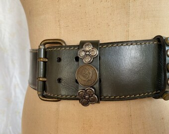 Vintage Leather Coin Belt / 28-30.5 Vintage Leather Coin Belt / 28-30.5
