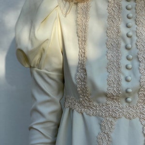 1960s Wedding Dress / Casual Wedding Dress / Bridal Gown / Lace Ethereal Dress / Garden Party Dress / Haute Hippie / Bohemian Dress image 9