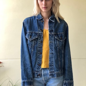 1970&#39;s Levi&#39;s Denim Jacket / Levi&#39;s Type III Denim Jacket / Dark Wash Unisex Mens Womens Jacket / Single Stitch