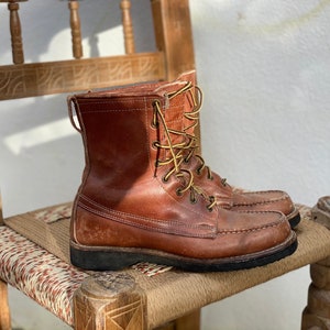 Vintage Lace Up Boots / Short Hiking boots / L.L. Bean Leather Hiking Boots
